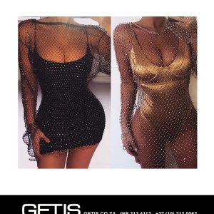 Fashion Diamond Mesh Dress