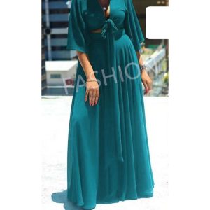 Silk Maxi Dress Cropped Wrap